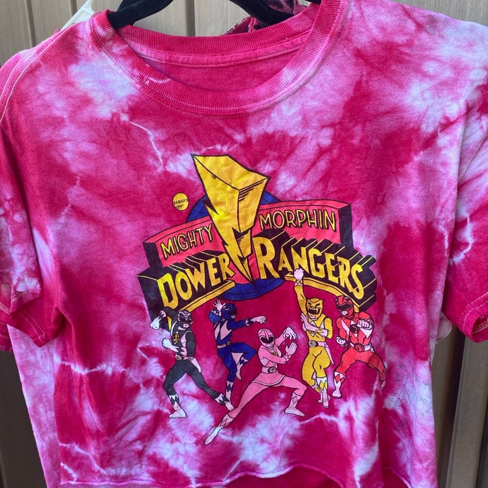 Red Tye Dye Power Rangers Graphic T Shirt Size SM